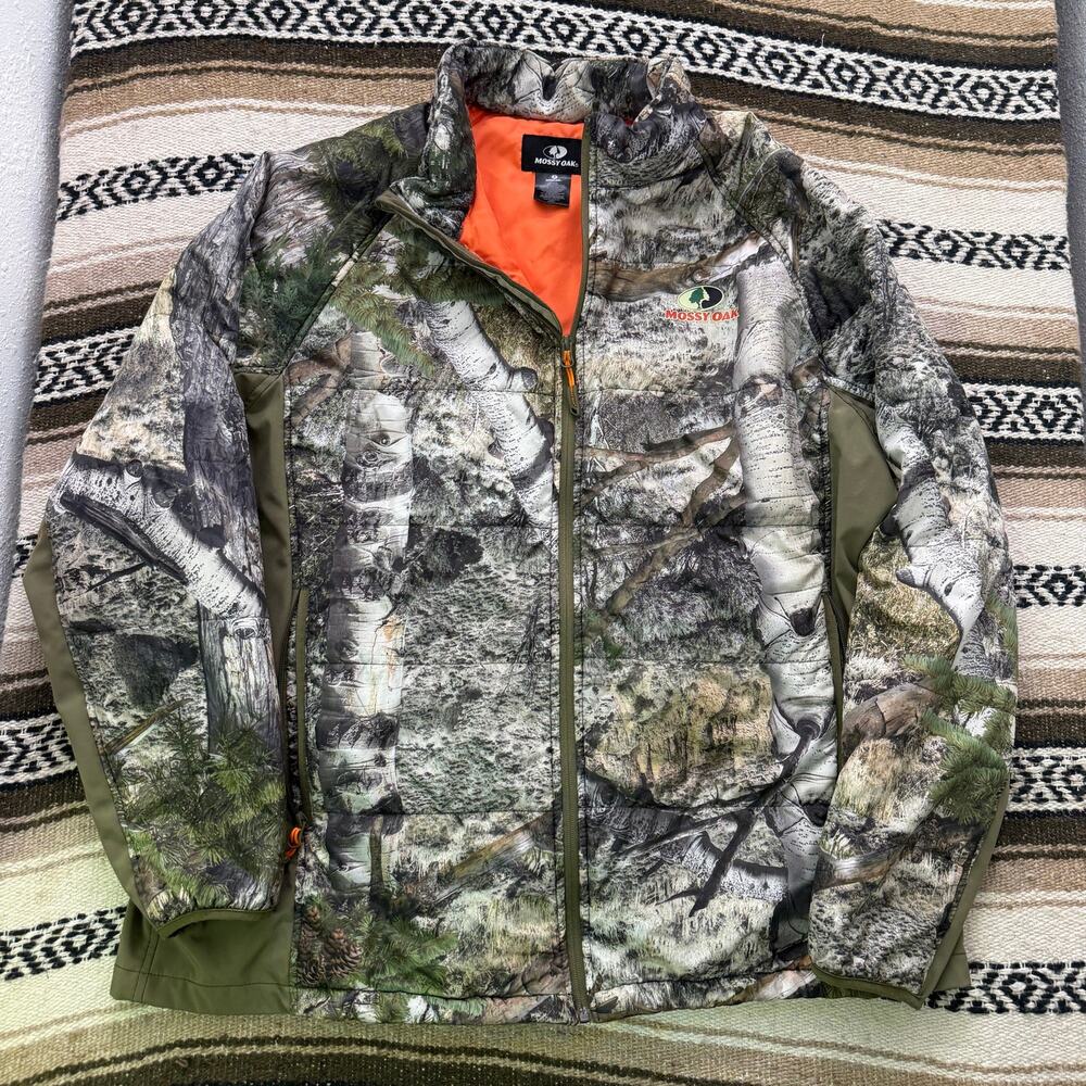 Men's Mossy Oak Birch Camo Camouflage Insulated Zip Up Hunting Jacket Sz 2XL XXL